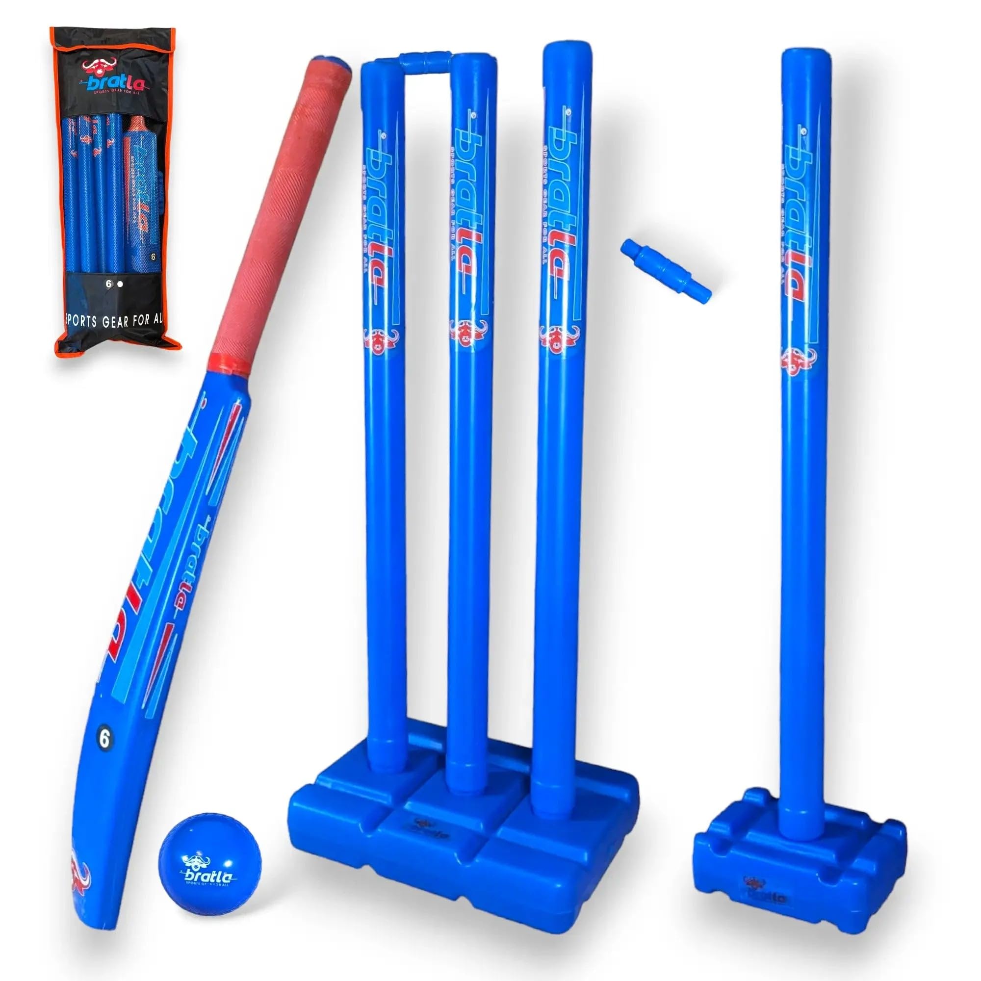 Amazon.com: Bratla Plastic Cricket Set Size 6 - Blue Color